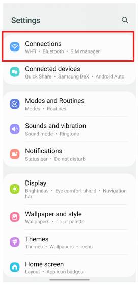 iOS პარამეტრები — ნაბიჯი 1