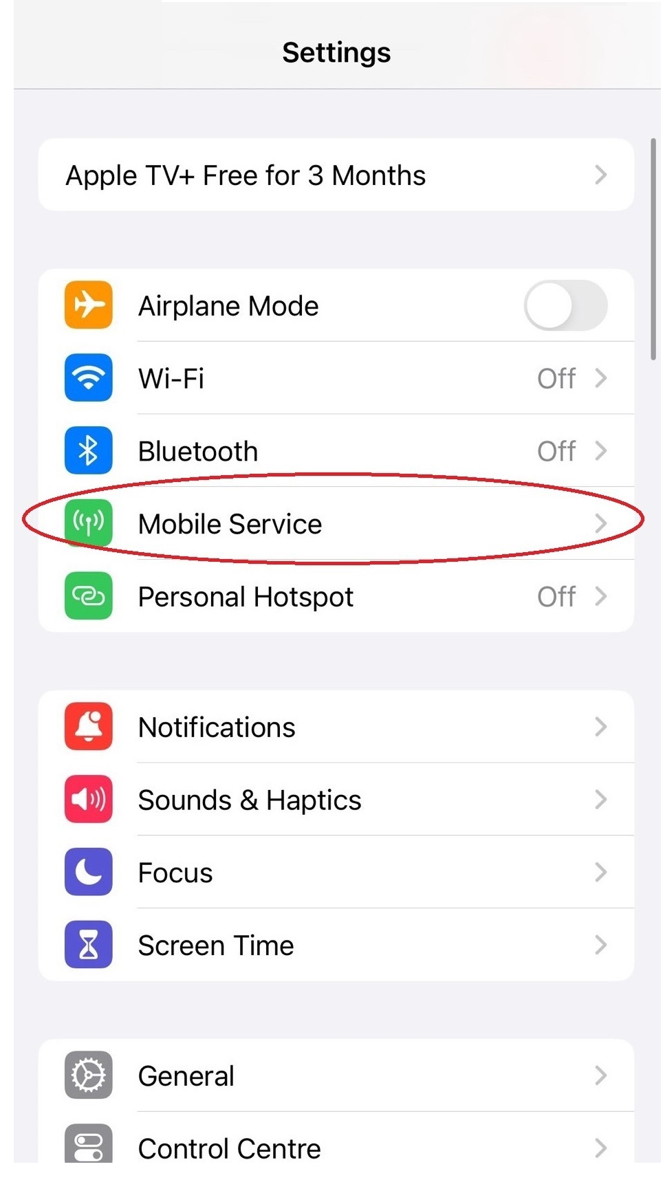 iOS პარამეტრები — ნაბიჯი 1